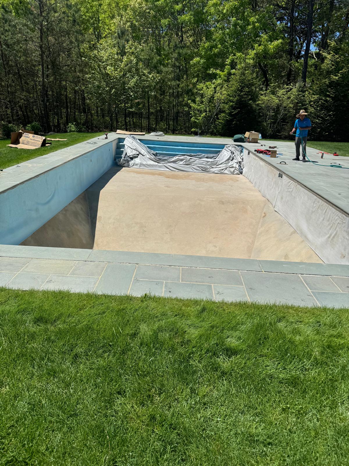 Vinyl liner replacement project by Clear Water Pools