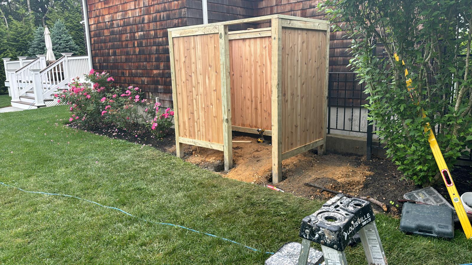 Pool structure and surrounding outdoor space